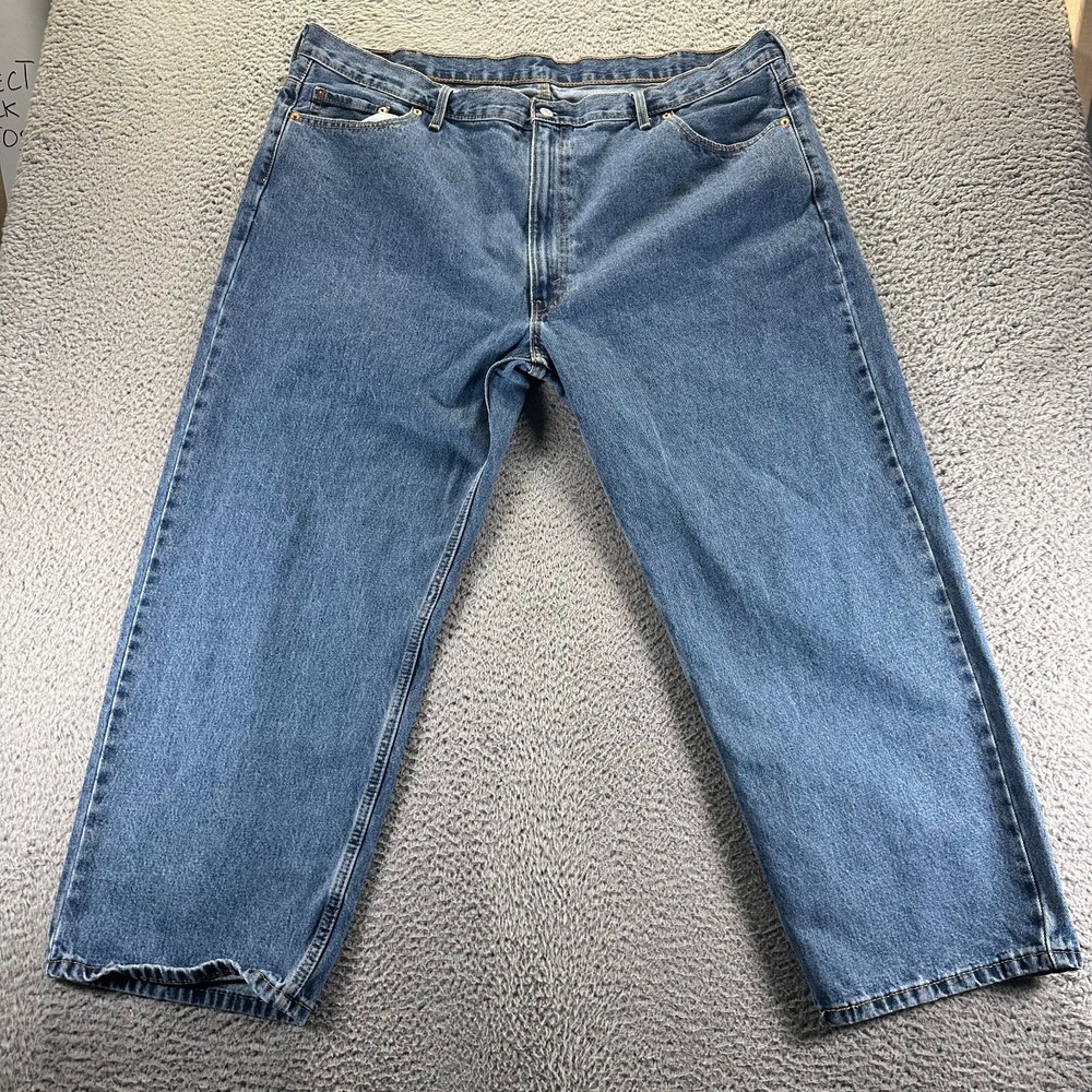 Levi's 550 Jeans Mens 48x30 Blue Cotton Denim Straight Leg Workwear Faded Travel